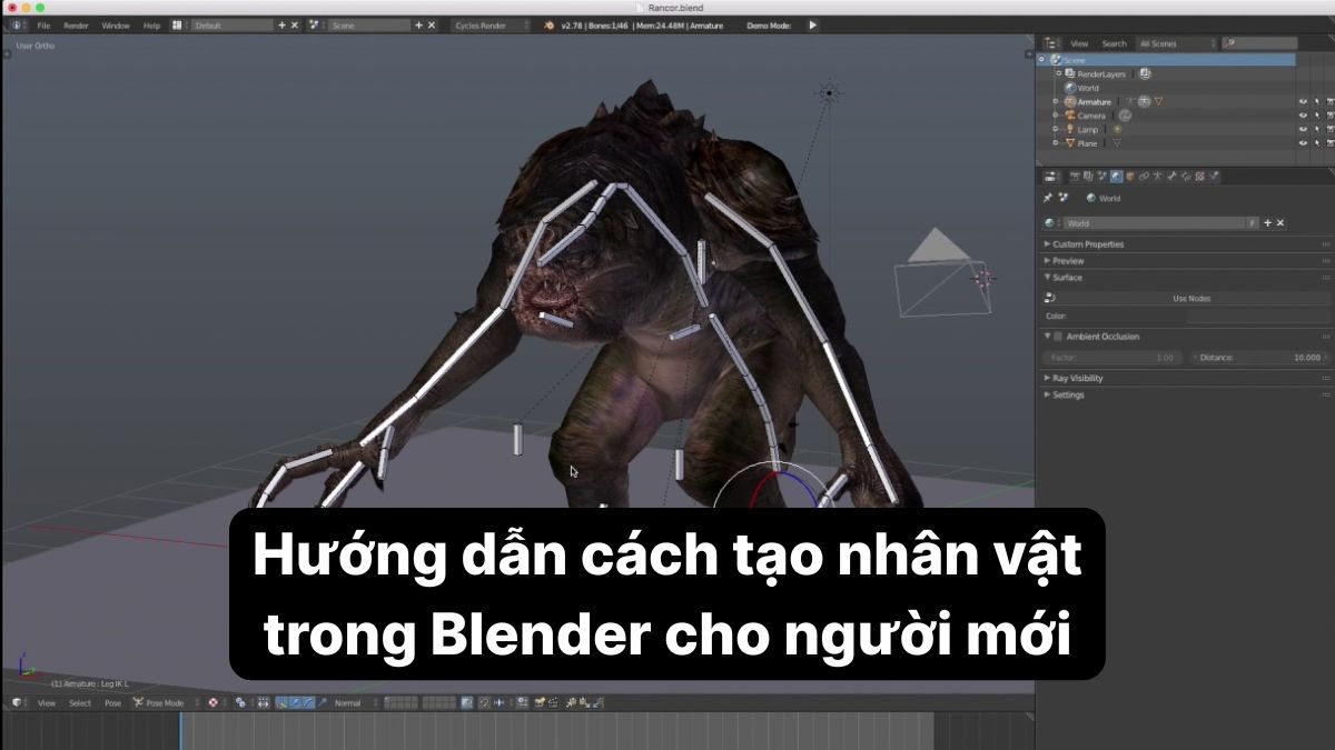 Hướng dẫn cách tạo nhân vật trong Blender cho người mới